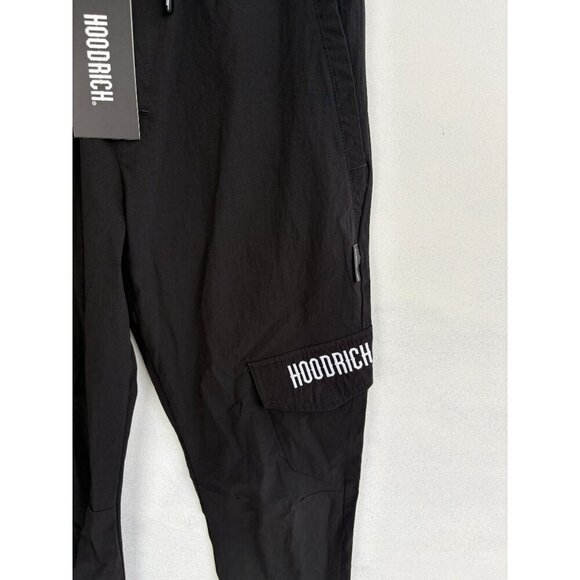 Hoodrich Mens Black Utility Joggers With Drawstring Waist & Cargo Pockets - Size - Picture 6 of 7